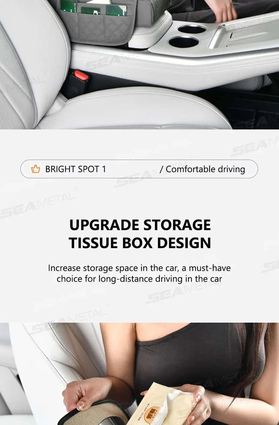 12 in 1 Car Armrest Cushion with Multi-Pocket Storage-Black