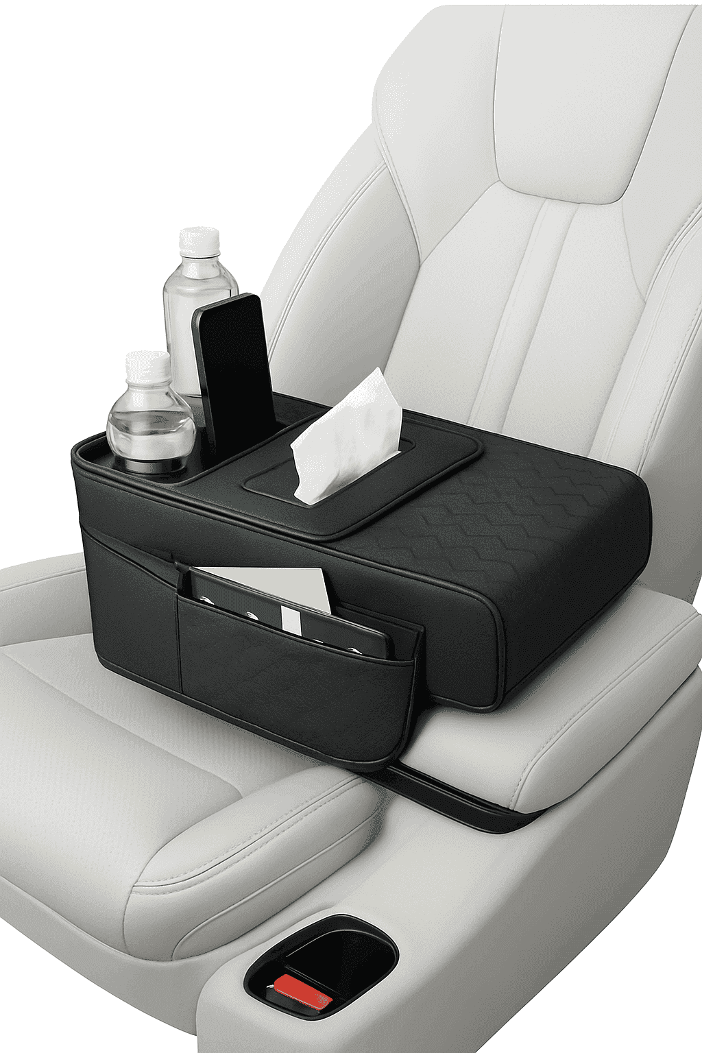 12 in 1 Car Armrest Cushion with Multi-Pocket Storage-Black