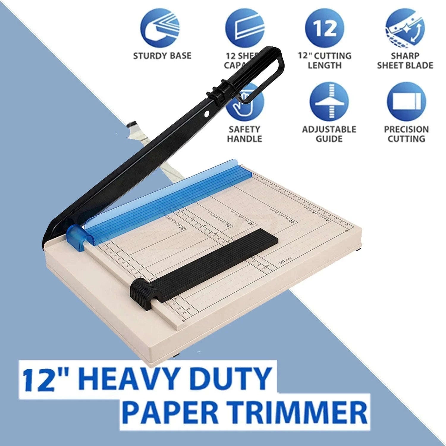 12-Inch A4 to B7 Paper Cutter – Precise Manual Trimming Tool-Creamy White / United States