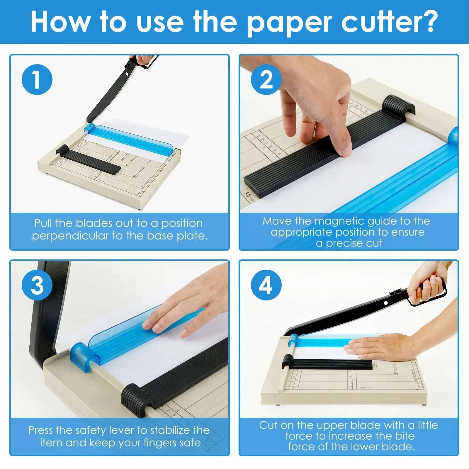 12-Inch A4 to B7 Paper Cutter – Precise Manual Trimming Tool-Creamy White / United States