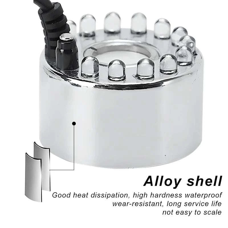 12 LED Ultrasonic Mist Maker Fogger for Pond, Fountain & Party Decor-AU Plug