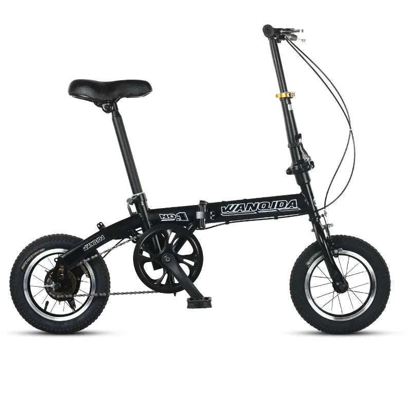 12" Mini Folding Bike with Disc Brakes – Compact City Bicycle-Black upgraded