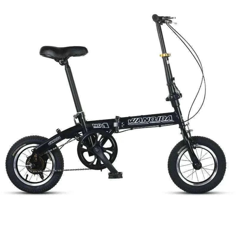 12" Mini Folding Bike with Disc Brakes – Compact City Bicycle-Black upgraded