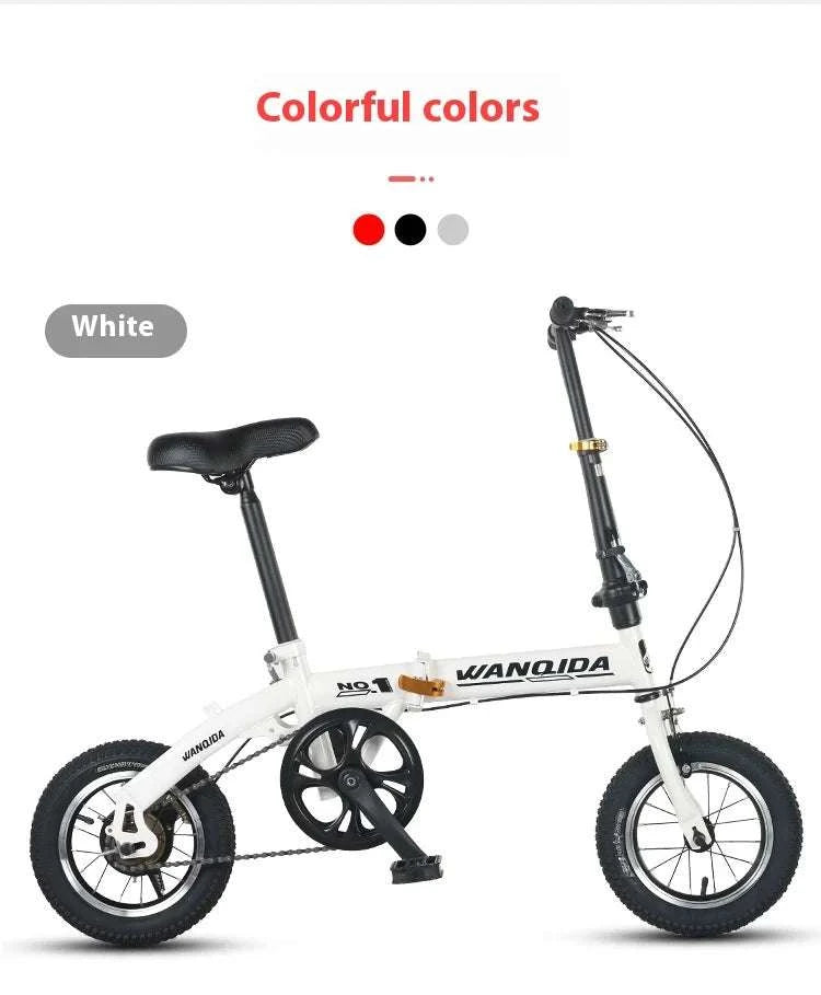 12" Mini Folding Bike with Disc Brakes – Compact City Bicycle-Black upgraded