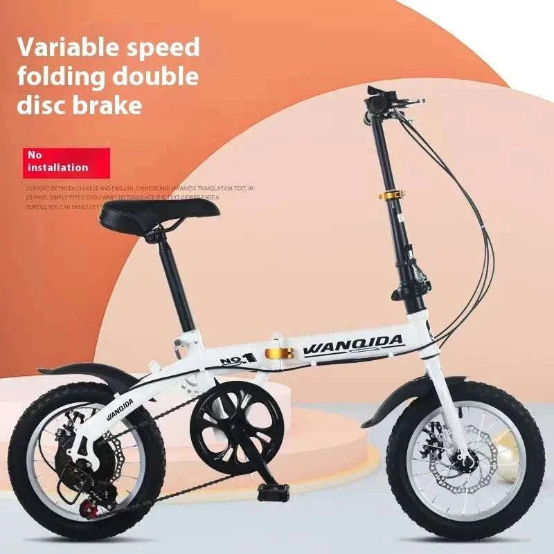 12" Mini Folding Bike with Disc Brakes – Compact City Bicycle-