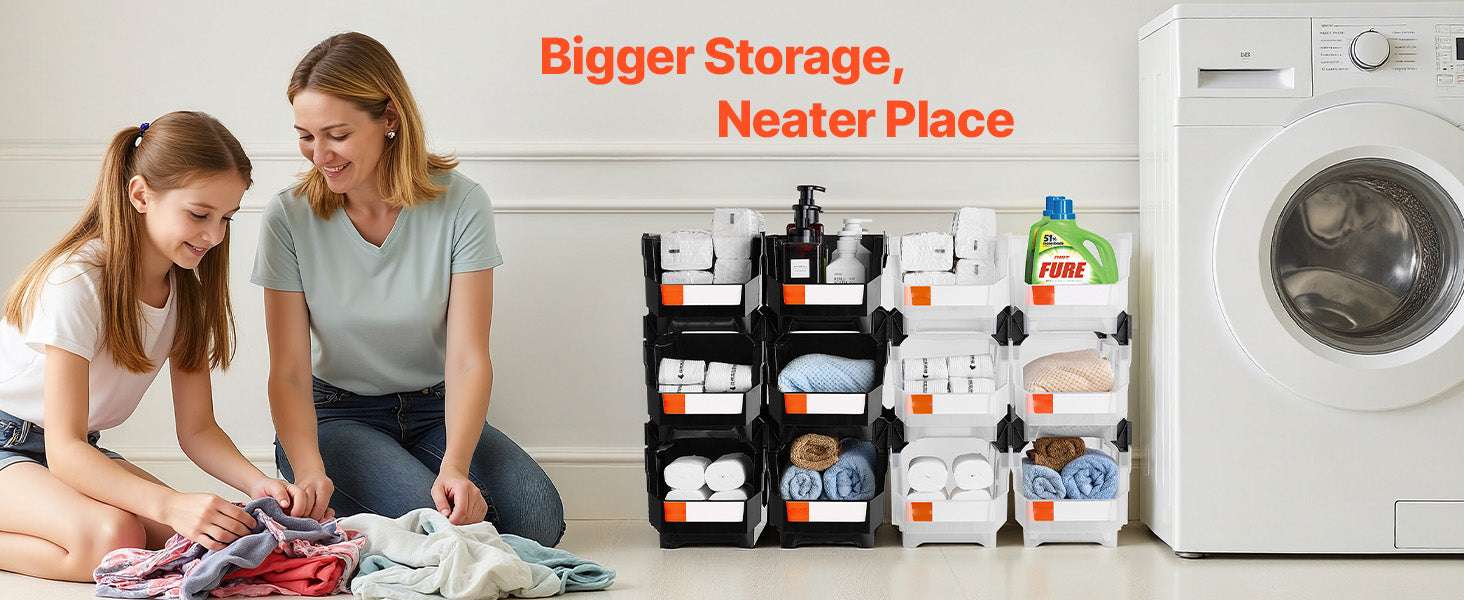 12-Pack Stackable Storage Bins with Front Access for Easy Organization-12pcs / france
