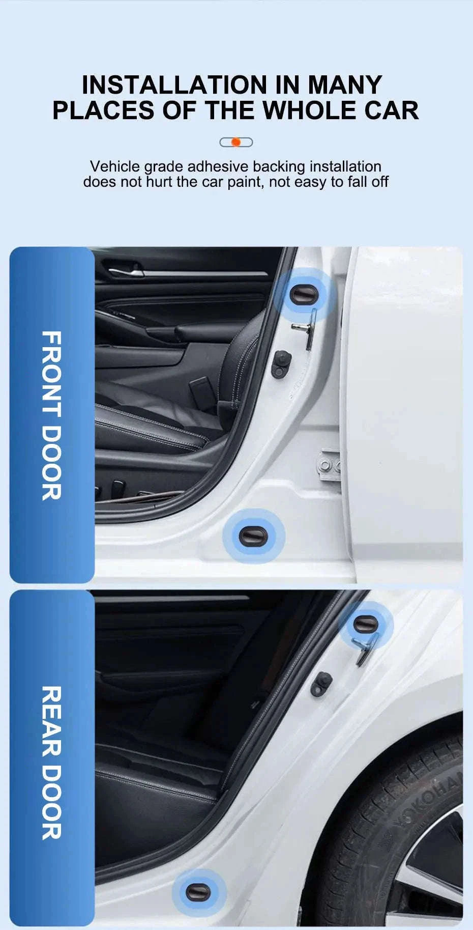 12-Piece Car Door Shock Absorber Pads-with logo