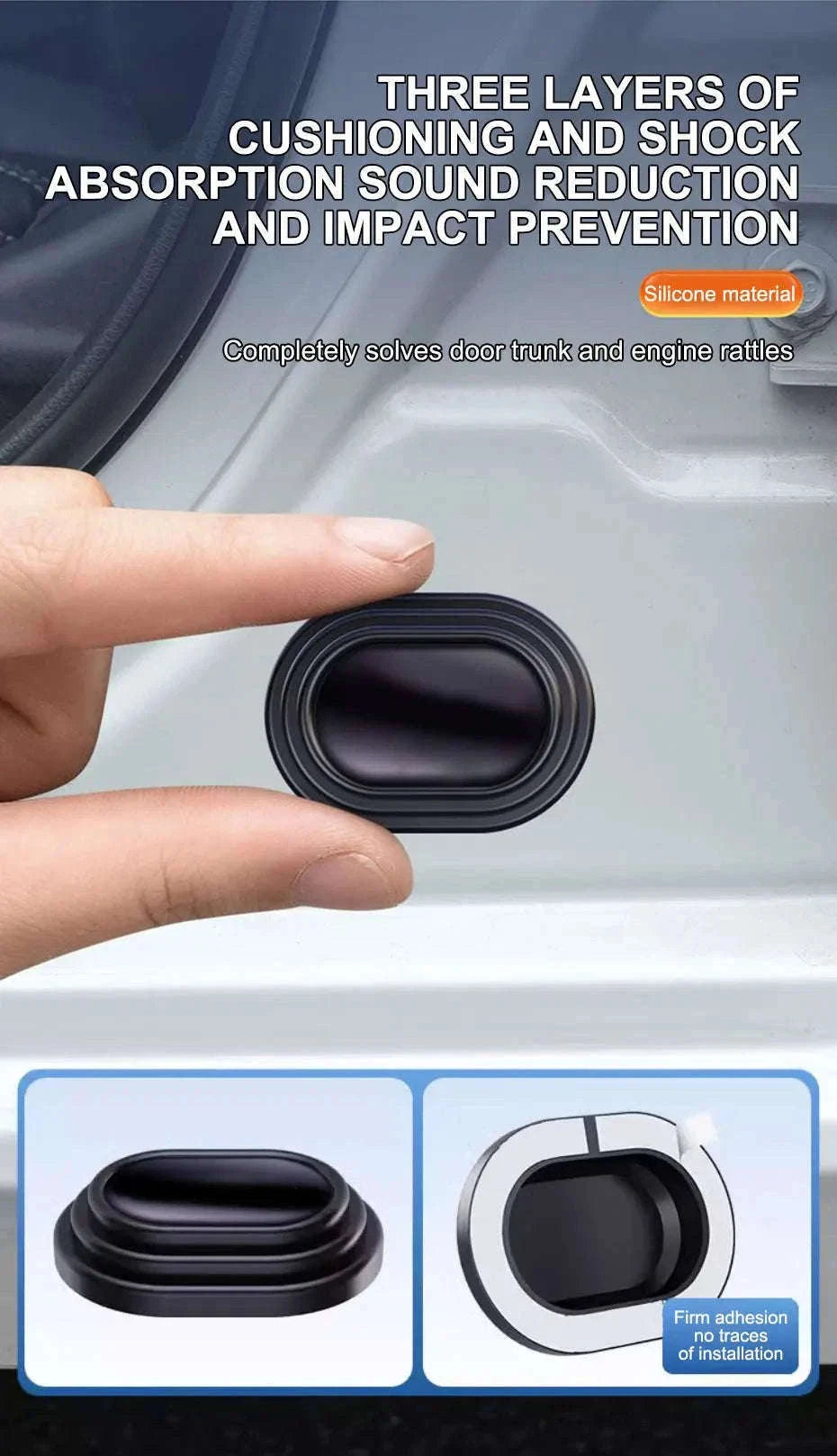 12-Piece Car Door Shock Absorber Pads-with logo