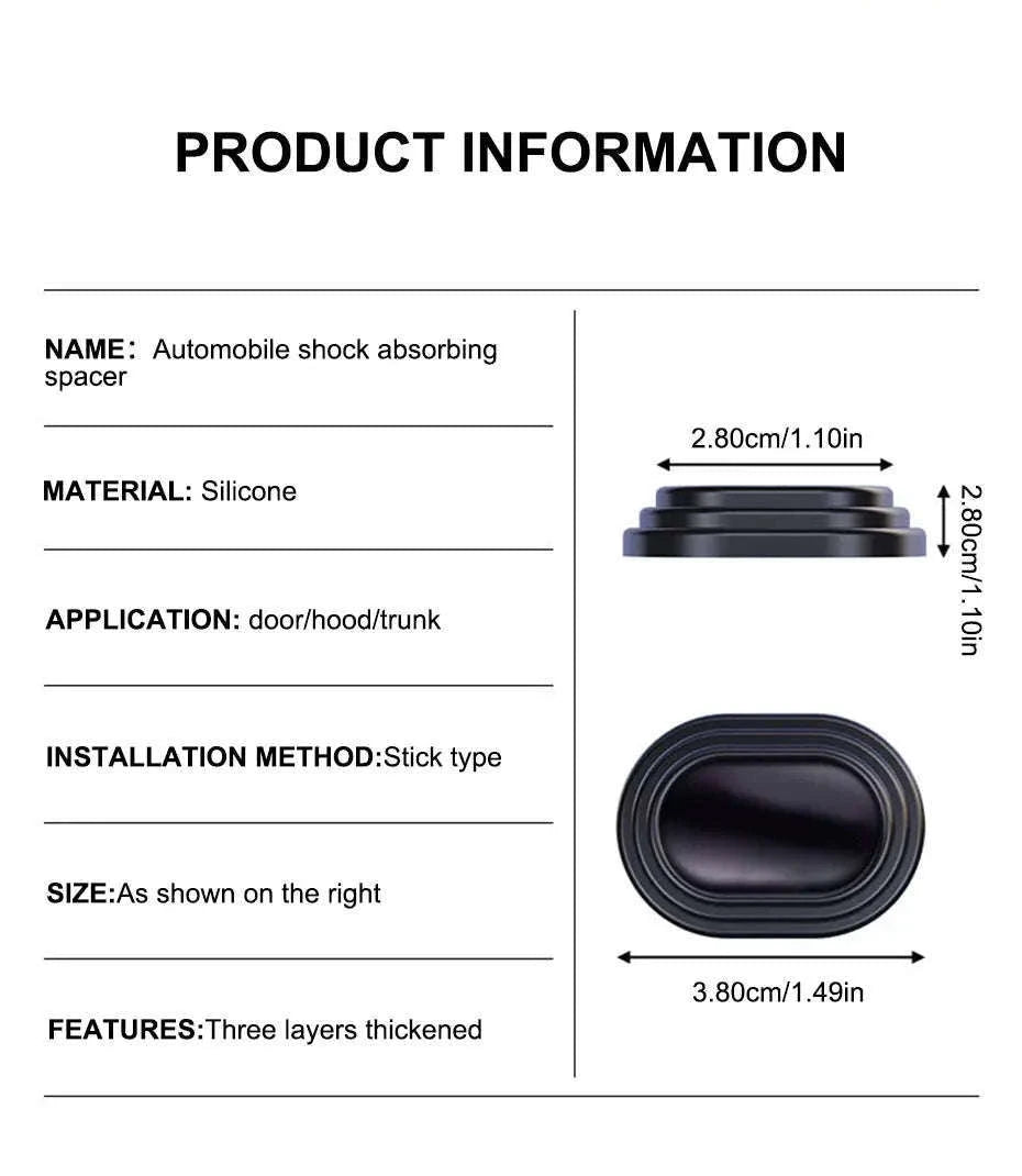 12-Piece Car Door Shock Absorber Pads-with logo