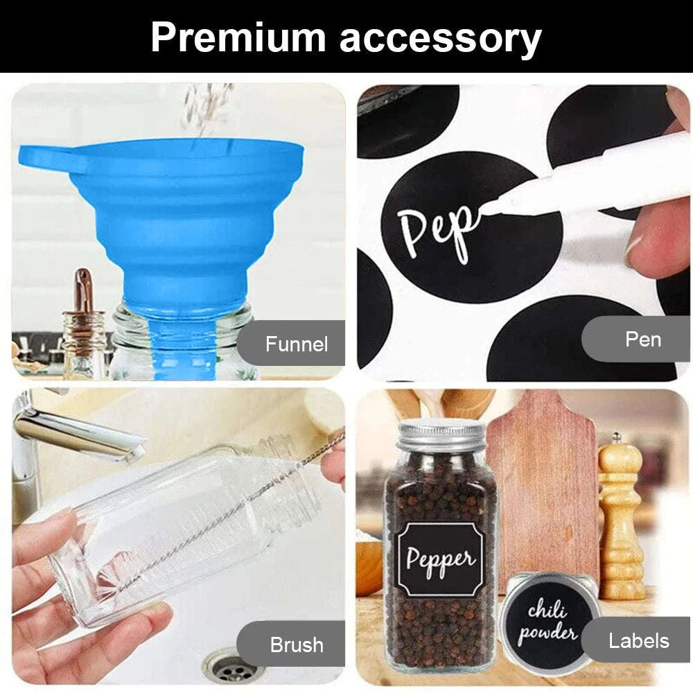 12-Piece Glass Spice Bottle Jars Set 120ml-12pc / GERMANY