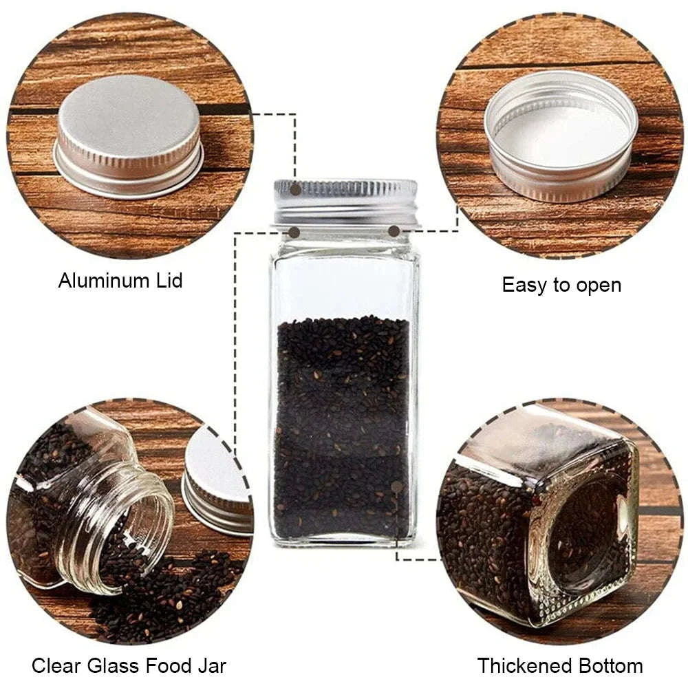 12-Piece Glass Spice Bottle Jars Set 120ml-12pc / GERMANY