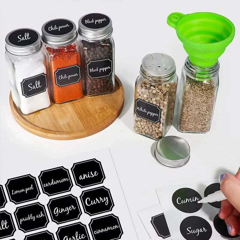 12-Piece Glass Spice Bottle Jars Set 120ml-12pc / GERMANY