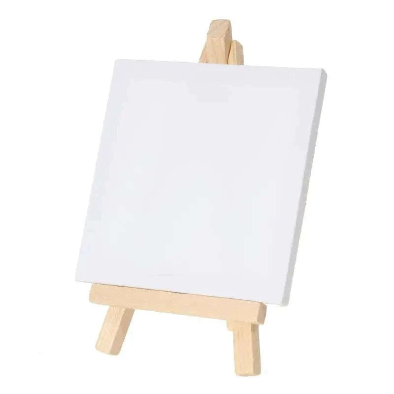 12-Piece Mini Easel and 3x3-Inch Canvas Set for Artists-10x10cm