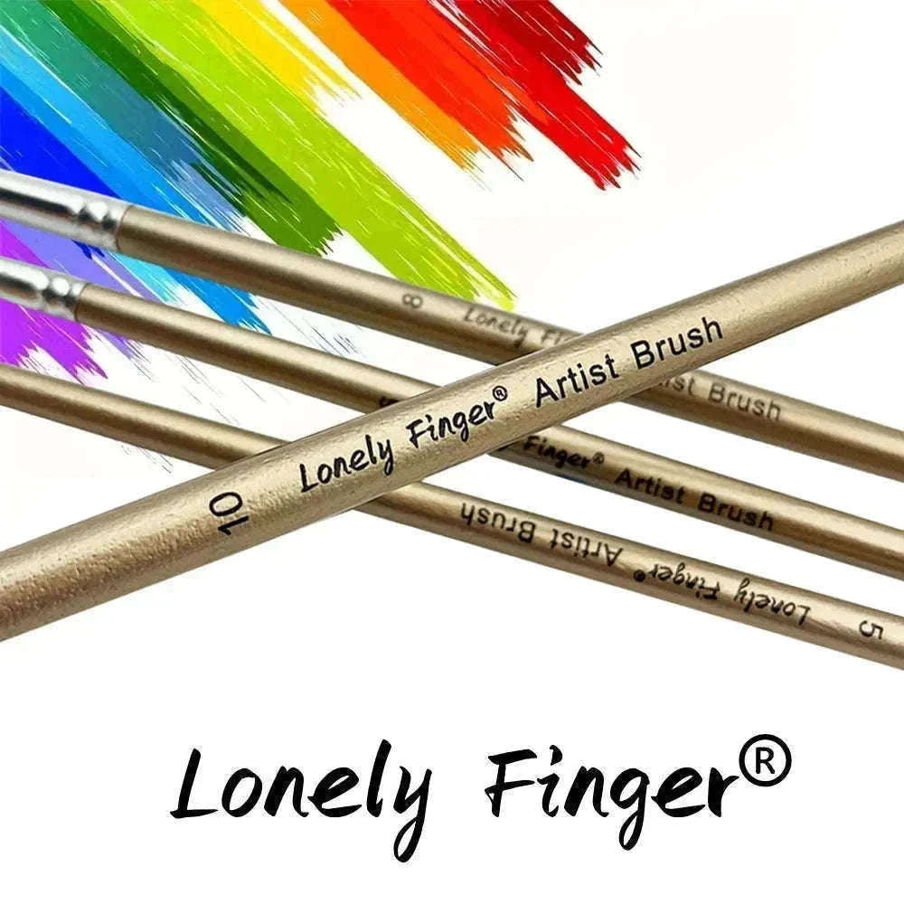 12-Piece Round Artist Paint Brush Set for Fine Detail Work-Orange Round