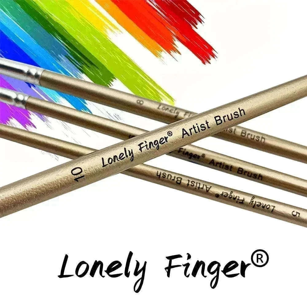 12-Piece Round Artist Paint Brush Set for Fine Detail Work-Orange Round