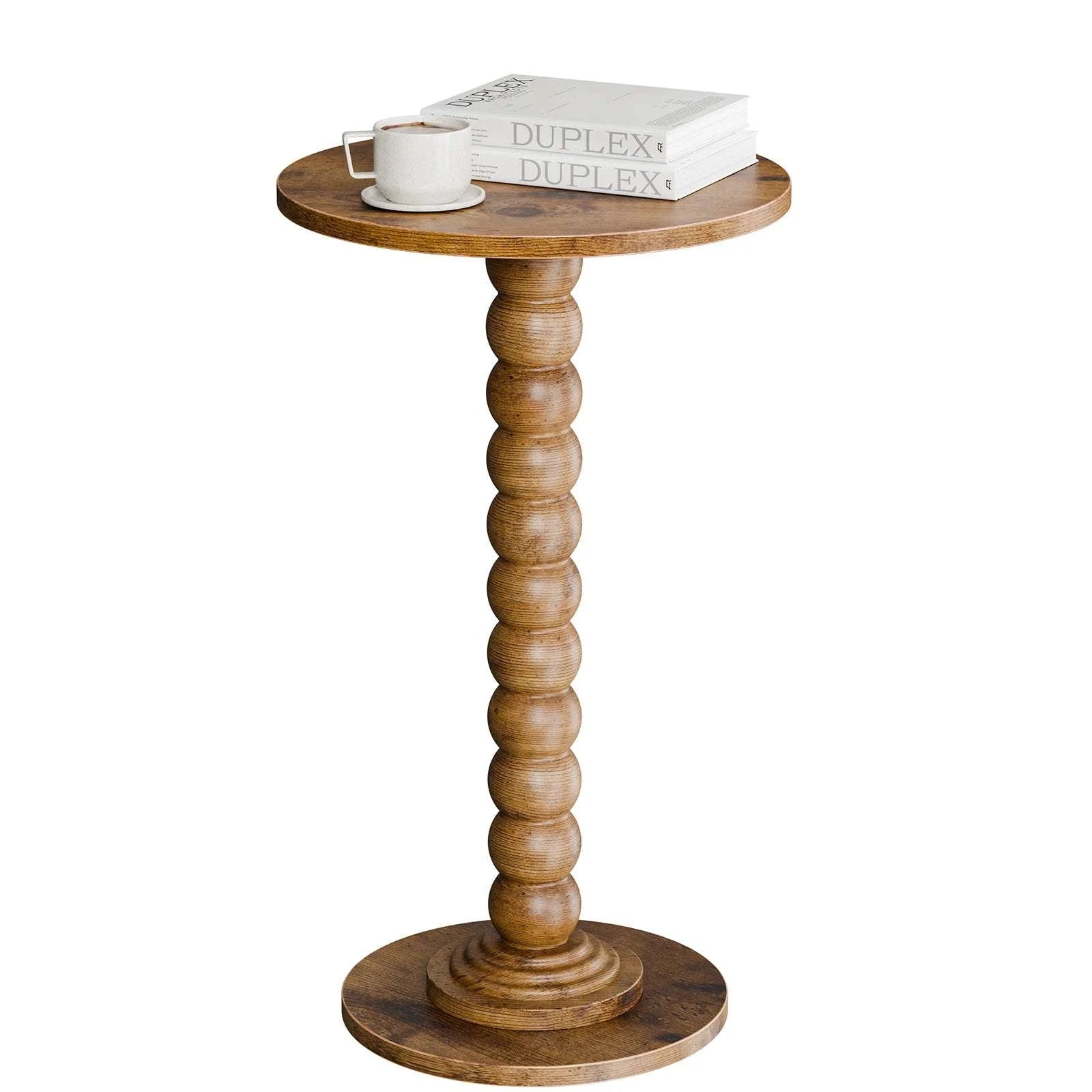 12" Round Side Table with Storage Shelf for Small Spaces-black / United States