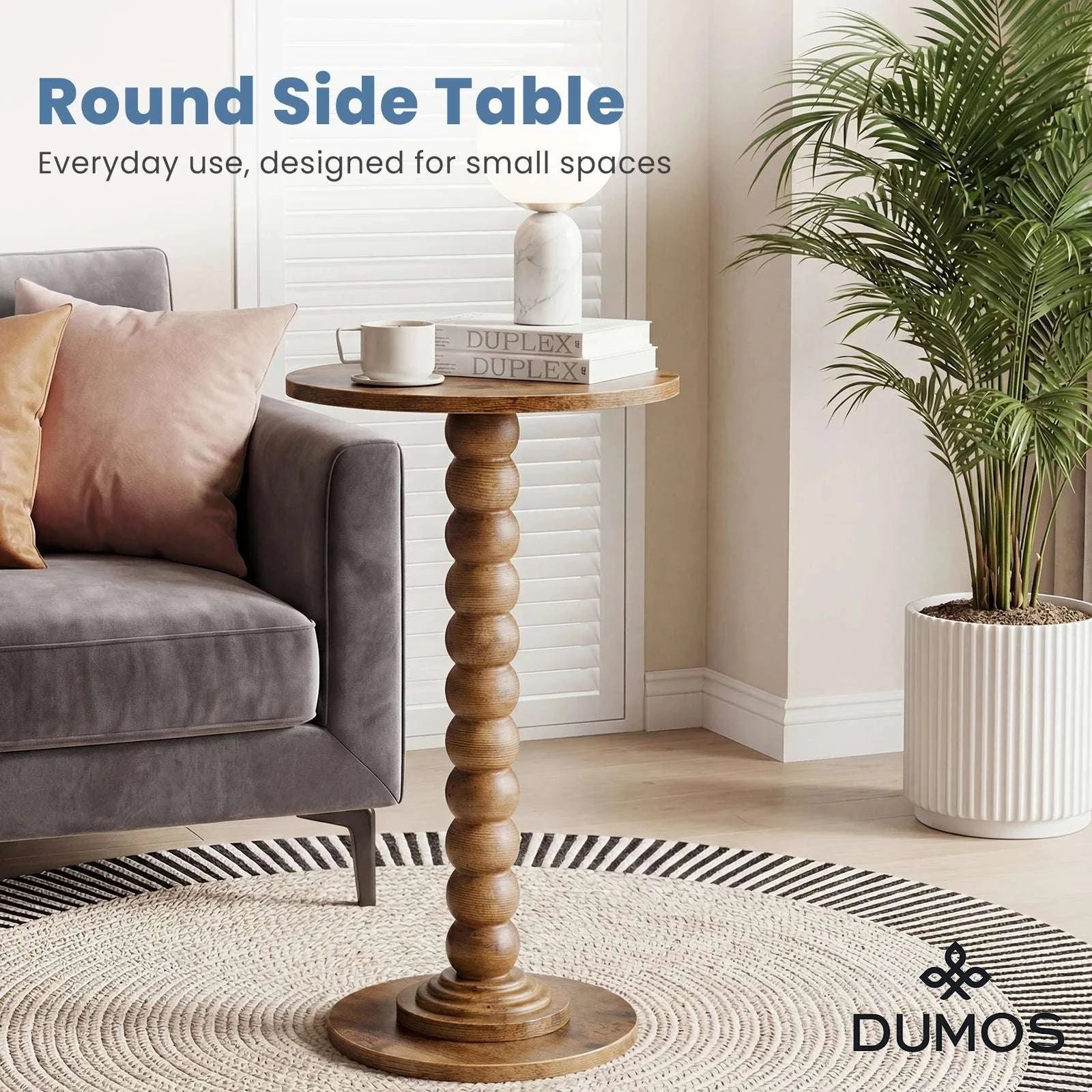 12" Round Side Table with Storage Shelf for Small Spaces-black / United States