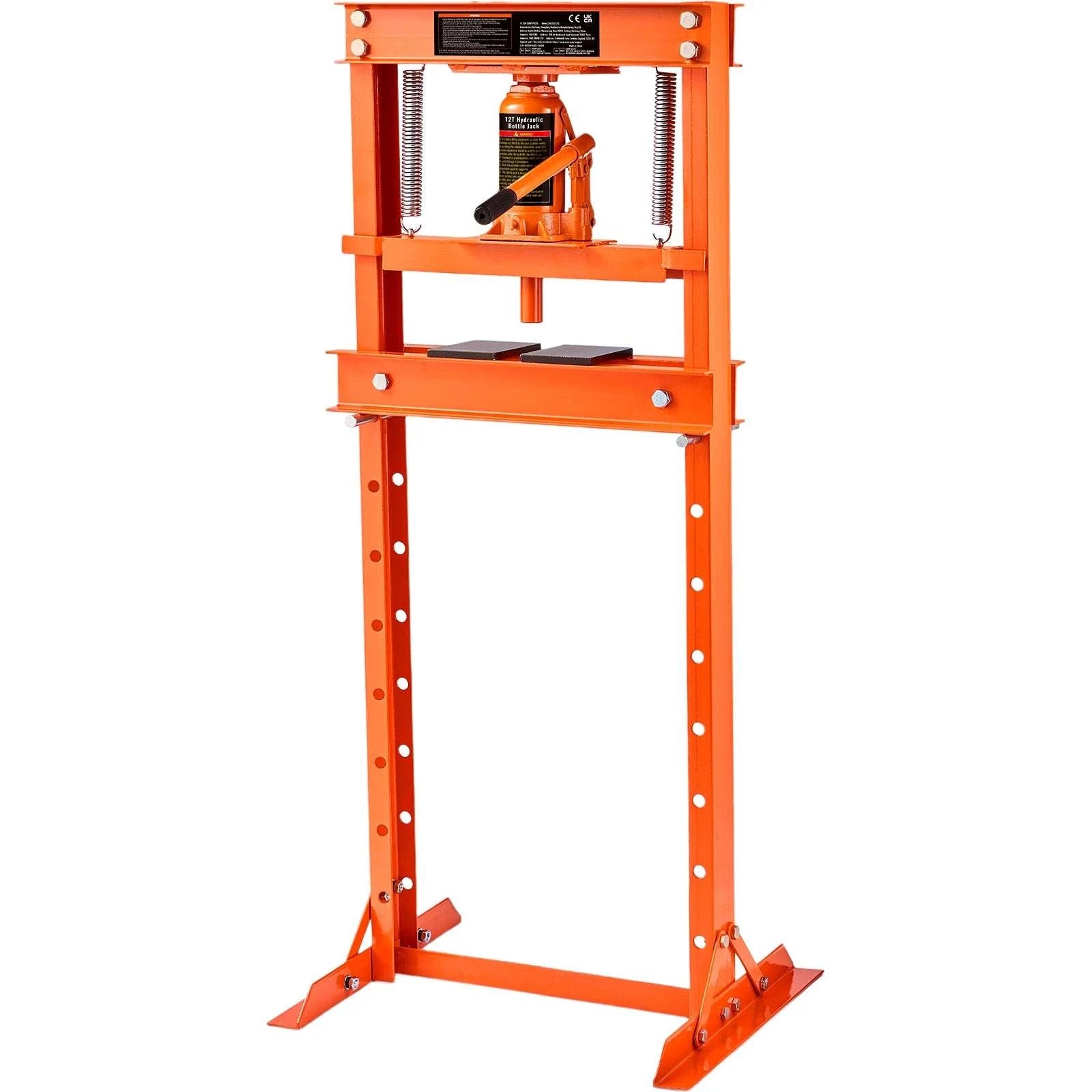 12 Ton Hydraulic H-Frame Shop Press with Adjustable Height Plates-6T / United States