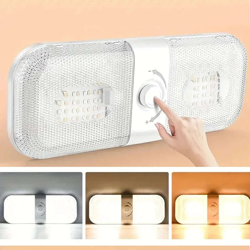 120 LED Car Interior Reading Light 3 Color Dimming 12V/24V-3395-1