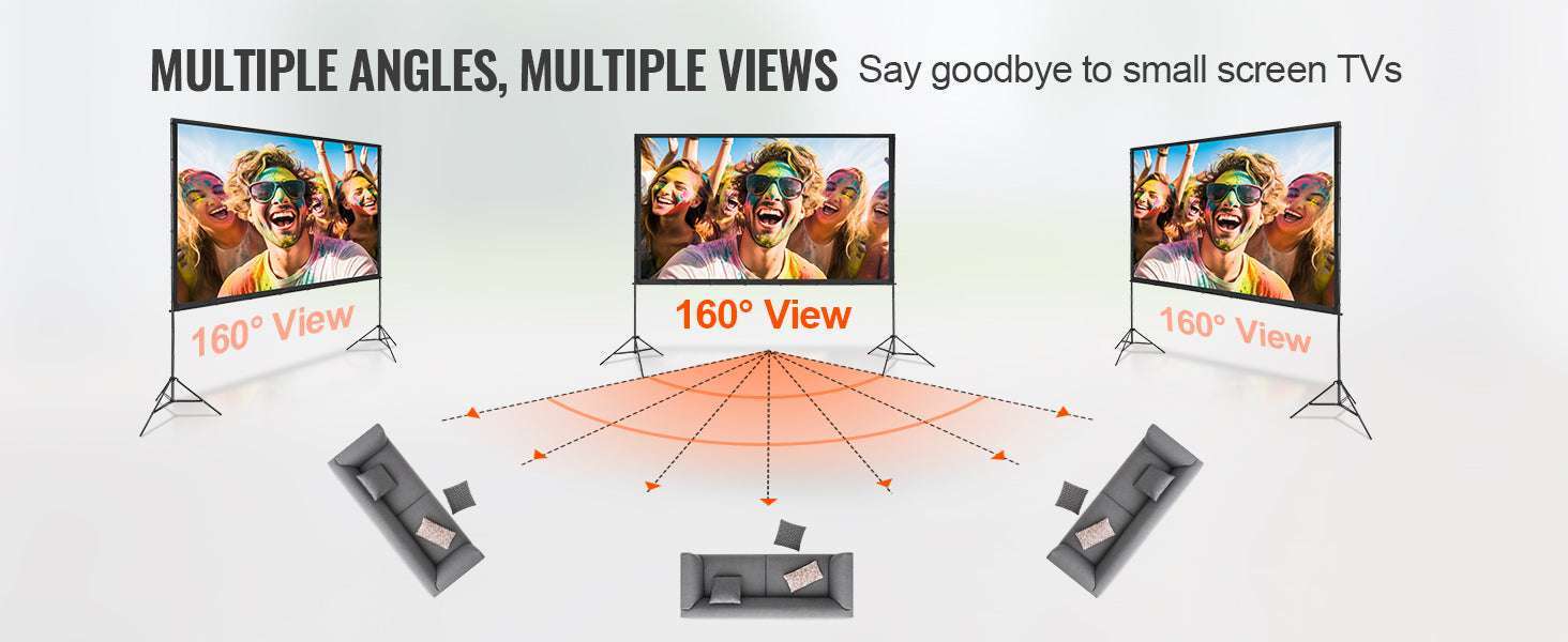 120" Portable Projector Screen with Stand 16:9 Outdoor Movie Screen-100 inch Bar Feet / United States