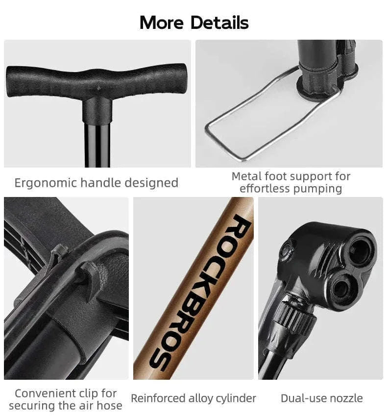 120 PSI Bike Pump with Alloy Cylinder for Presta & Schrader Valves-A320