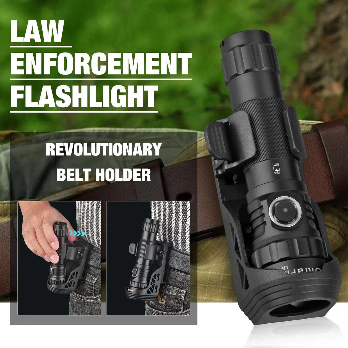 1200 Lumen Tactical LED Flashlight with USB-C Rechargeable Battery-UF3 / 21700