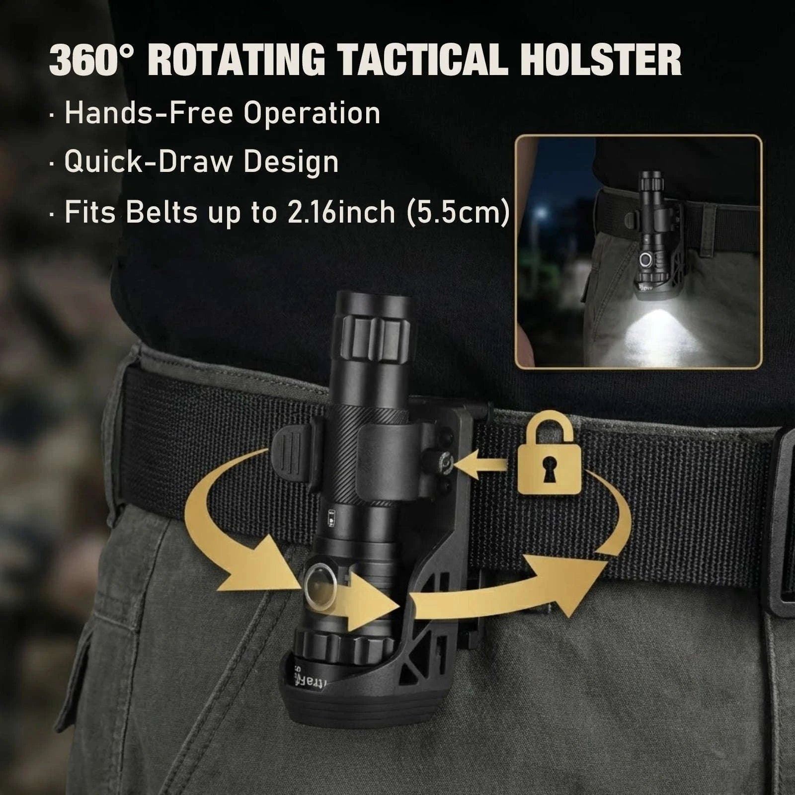 1200 Lumen Tactical LED Flashlight with USB-C Rechargeable Battery-UF3 / 21700