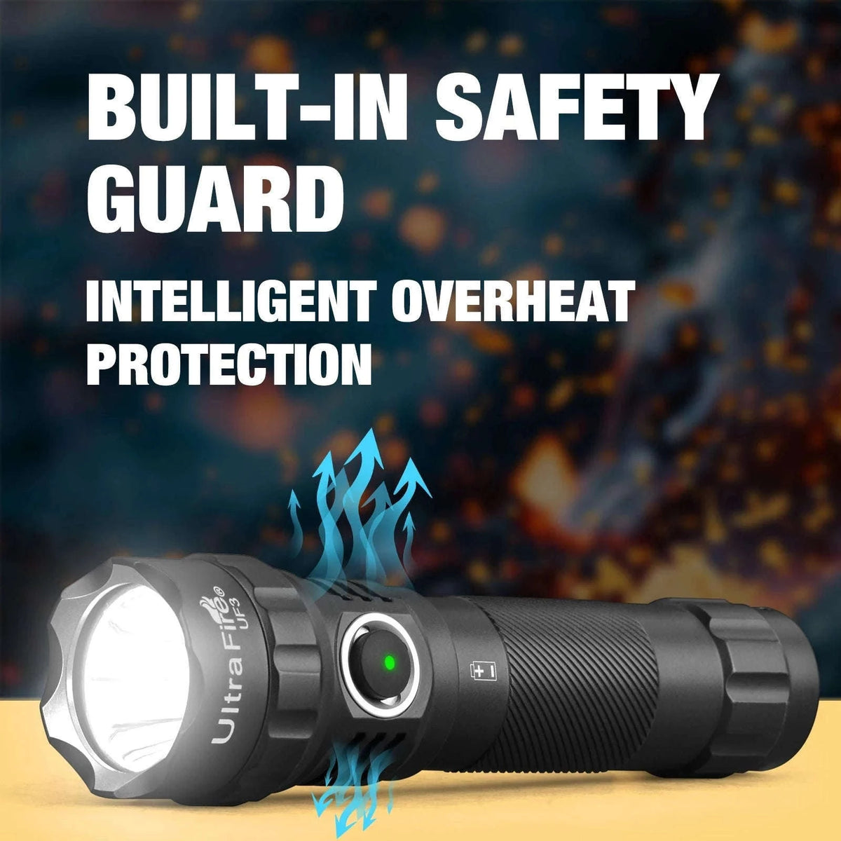 1200 Lumen Tactical LED Flashlight with USB-C Rechargeable Battery-UF3 / 21700