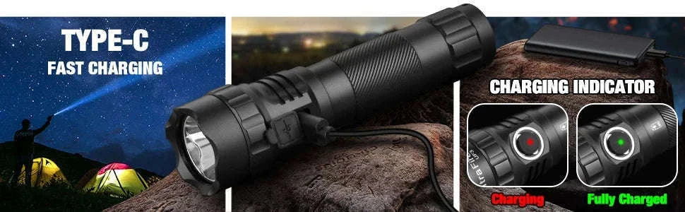 1200 Lumen Tactical LED Flashlight with USB-C Rechargeable Battery-UF3 / 21700