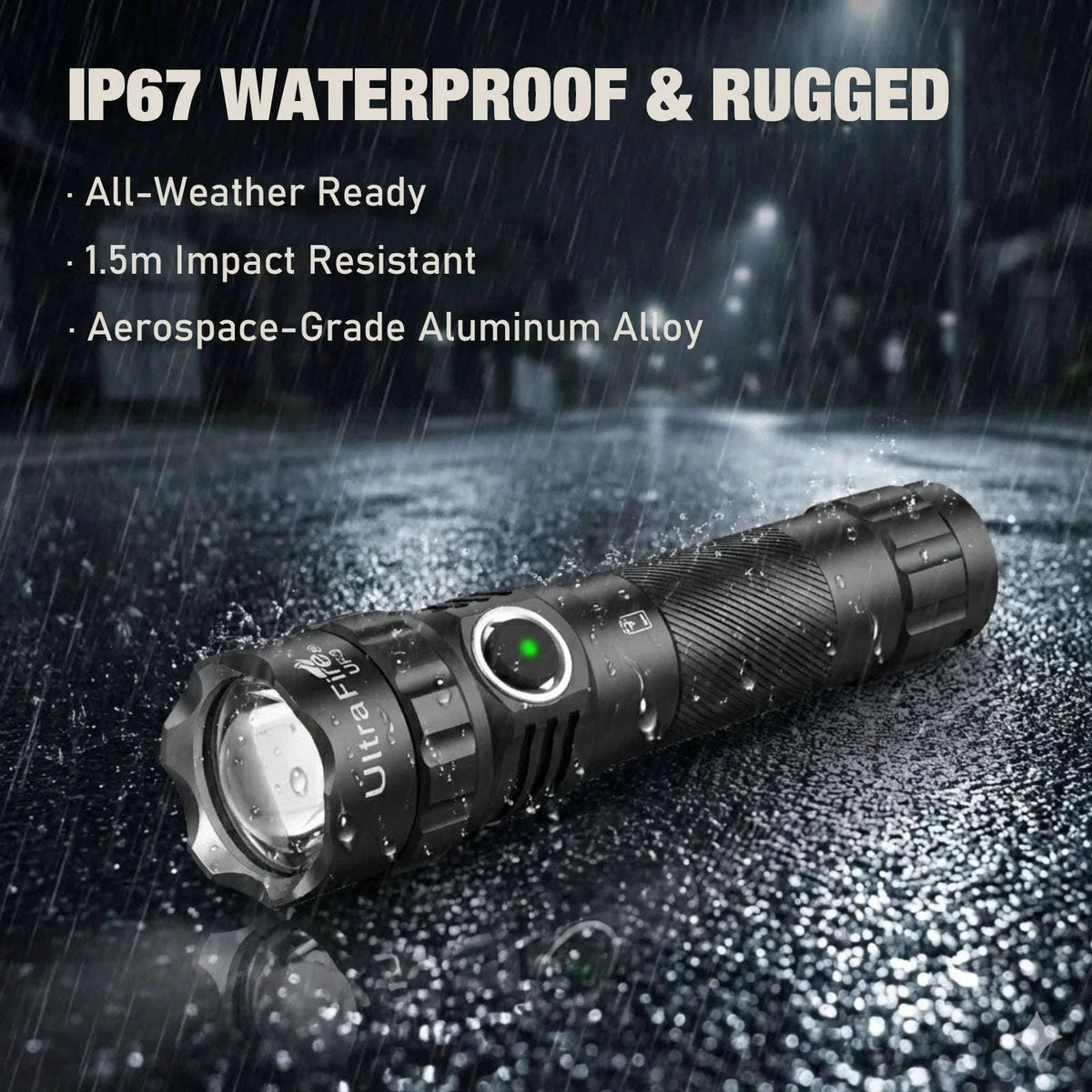 1200 Lumen Tactical LED Flashlight with USB-C Rechargeable Battery-UF3 / 21700