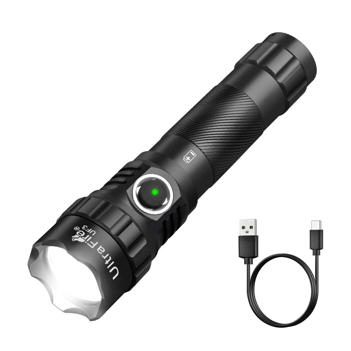 1200 Lumen Tactical LED Flashlight with USB-C Rechargeable Battery-UF3 / 21700
