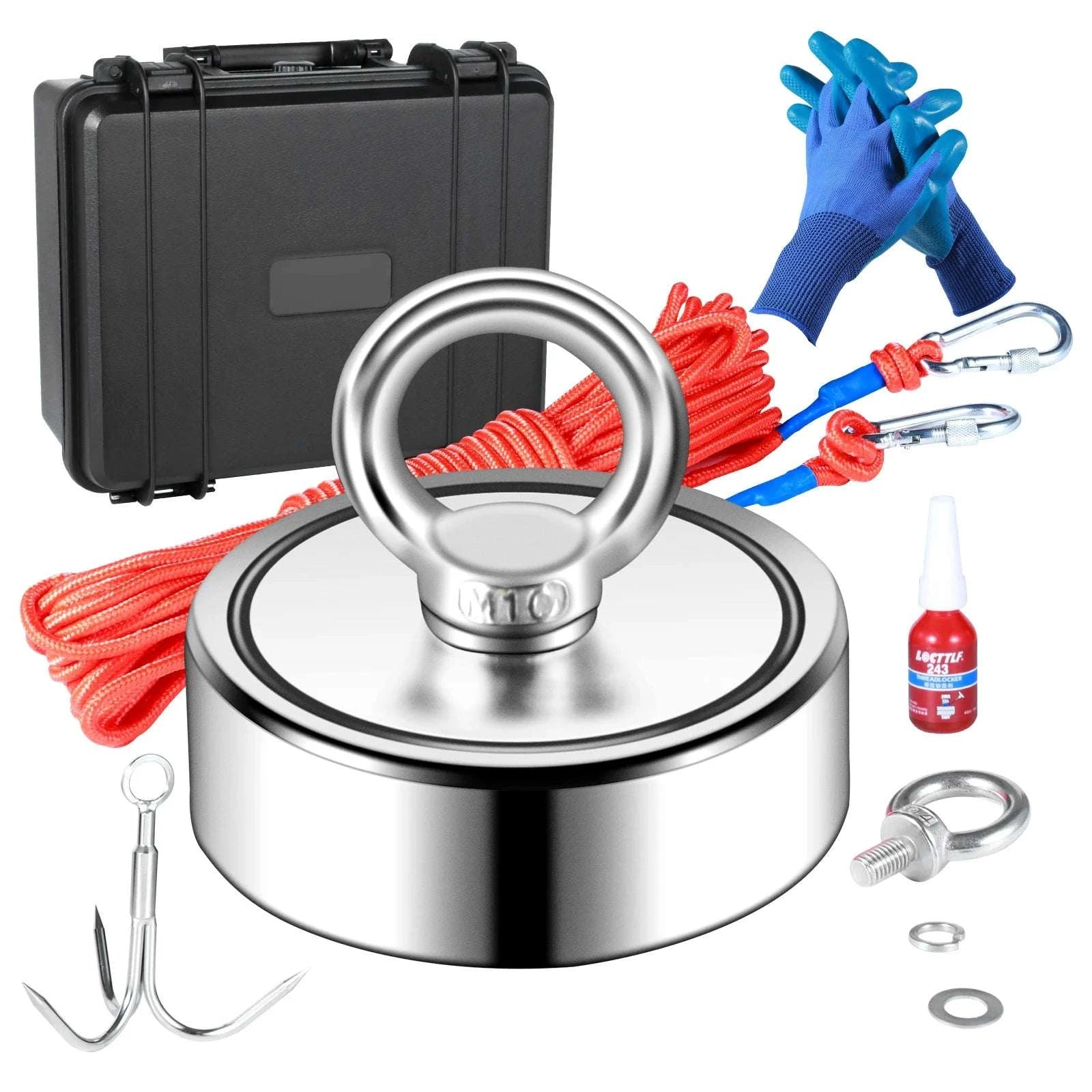 1200lb Double-Sided Magnet Fishing Kit with 65FT Rope-spain