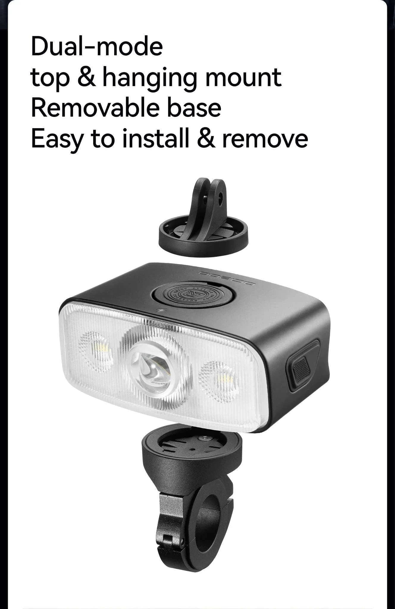 1200LM Bike Headlight USB Rechargeable IPX6 Waterproof Front Light-QC1200-white