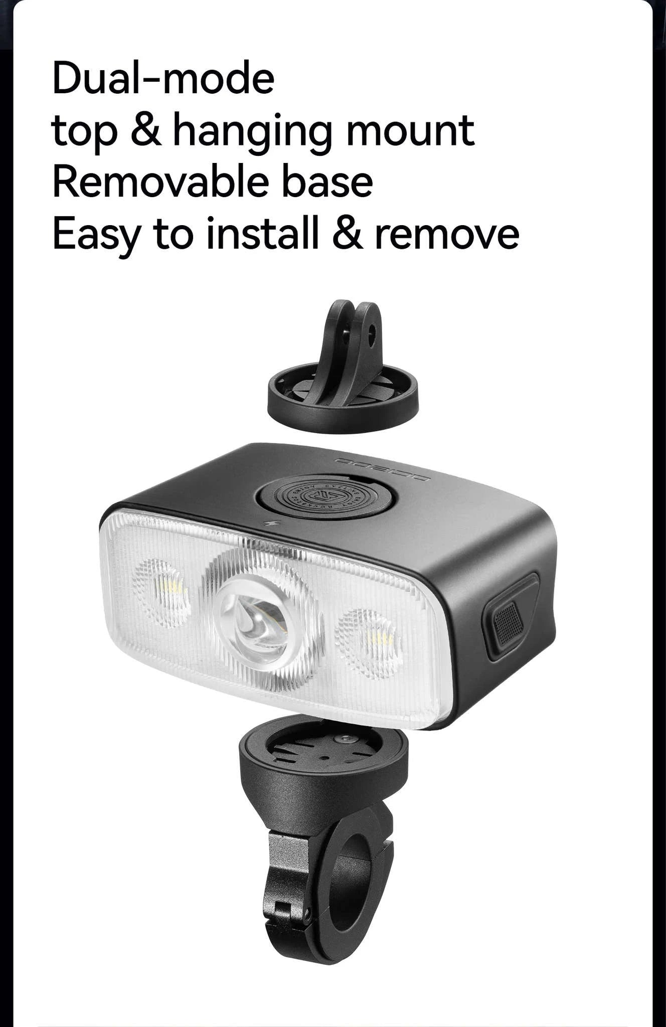 1200LM Bike Headlight USB Rechargeable IPX6 Waterproof Front Light-QC1200-white