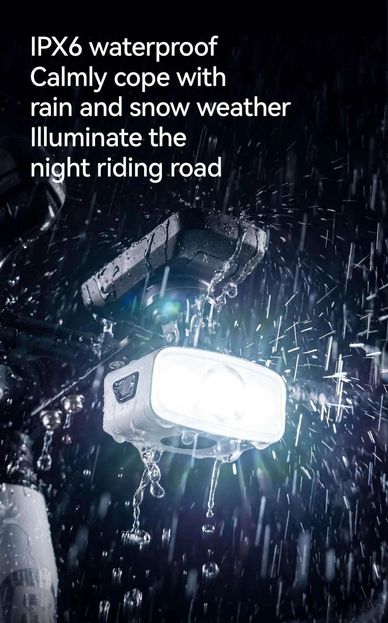 1200LM Bike Headlight USB Rechargeable IPX6 Waterproof Front Light-QC1200-white