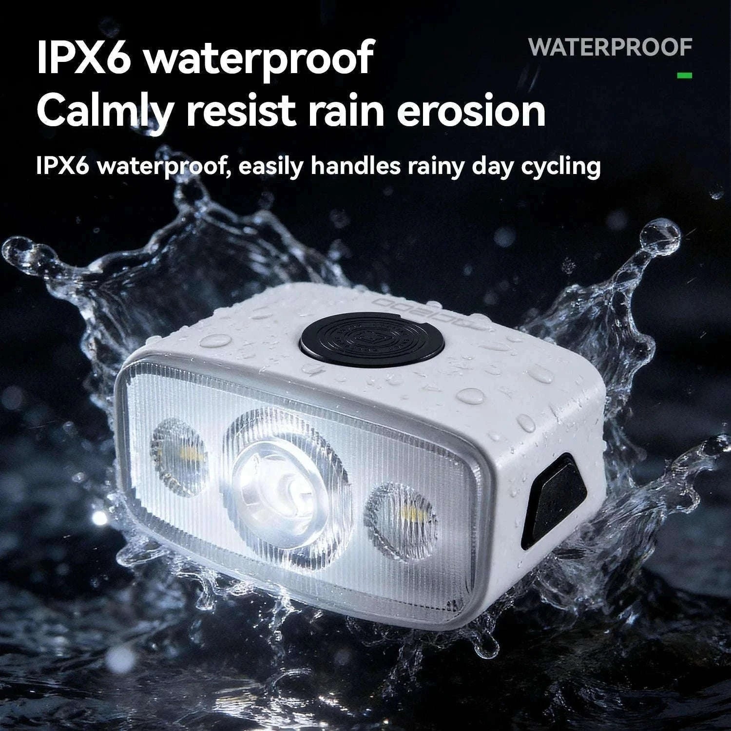 1200LM Bike Headlight USB Rechargeable IPX6 Waterproof Front Light-QC1200-white