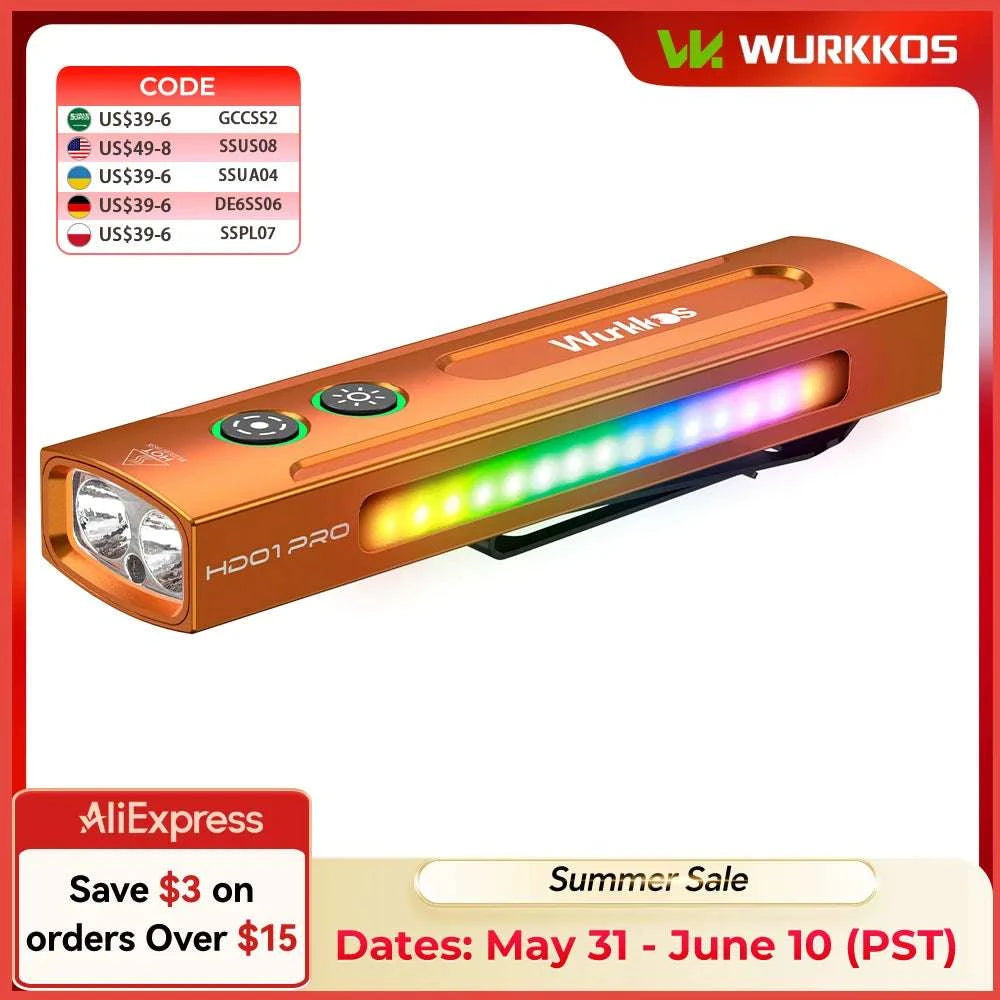 1200LM Rechargeable EDC Flashlight with UV, RGB & Magnetic Tail-Black / 6000K / China Mainland