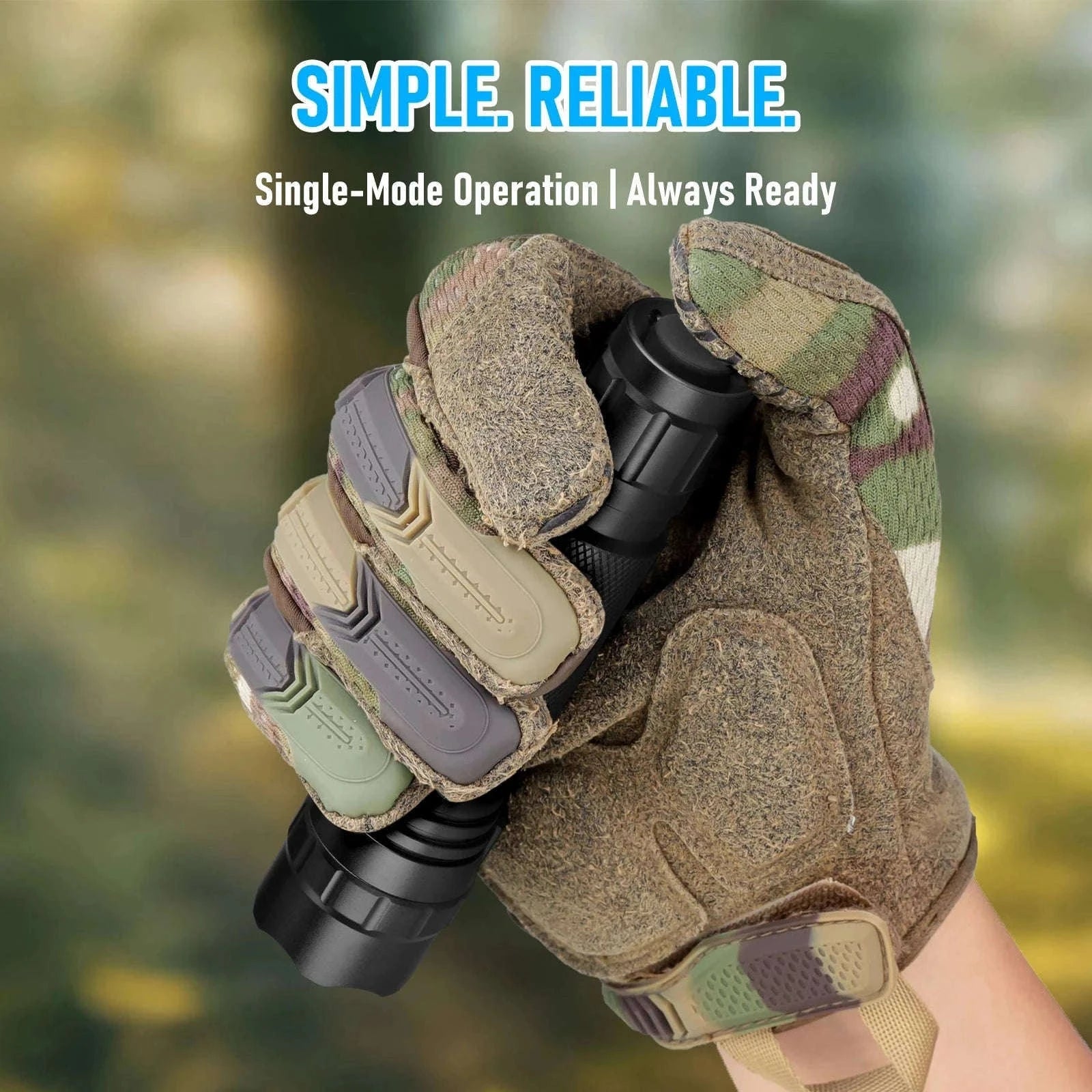 1200LM Tactical LED Flashlight with Holster, Rechargeable Battery Kit-PACKAGE B