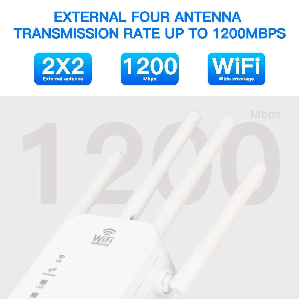 1200Mbps Dual Band WiFi Repeater Signal Extender-EU Plug