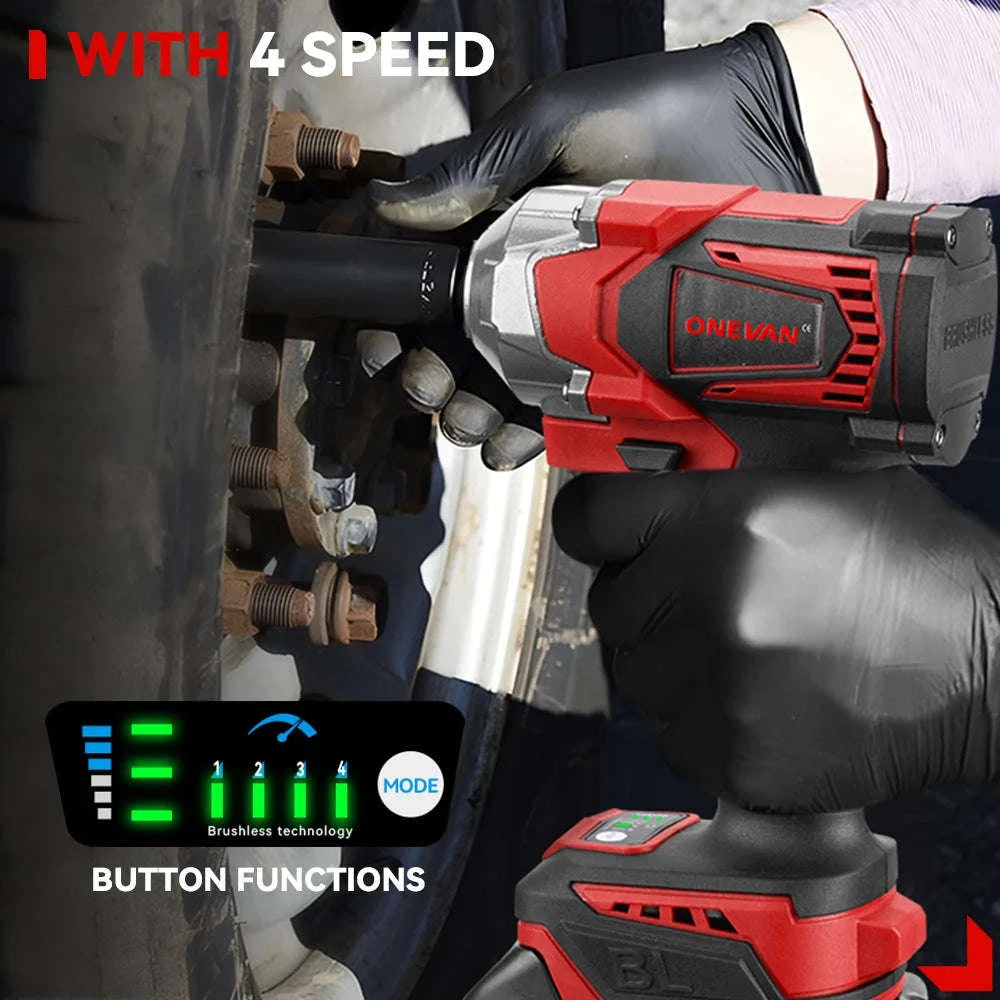 1200N·M Brushless Electric Impact Wrench DTW500 with 4‑Gear Control-2xBattery Set / GERMANY