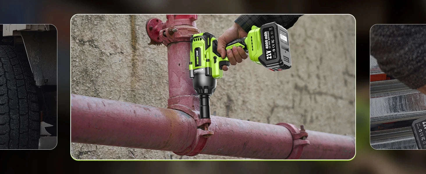 1200Nm 1/2 Inch Cordless Impact Wrench with 2 x 4.0Ah Batteries-Tool Only / United States
