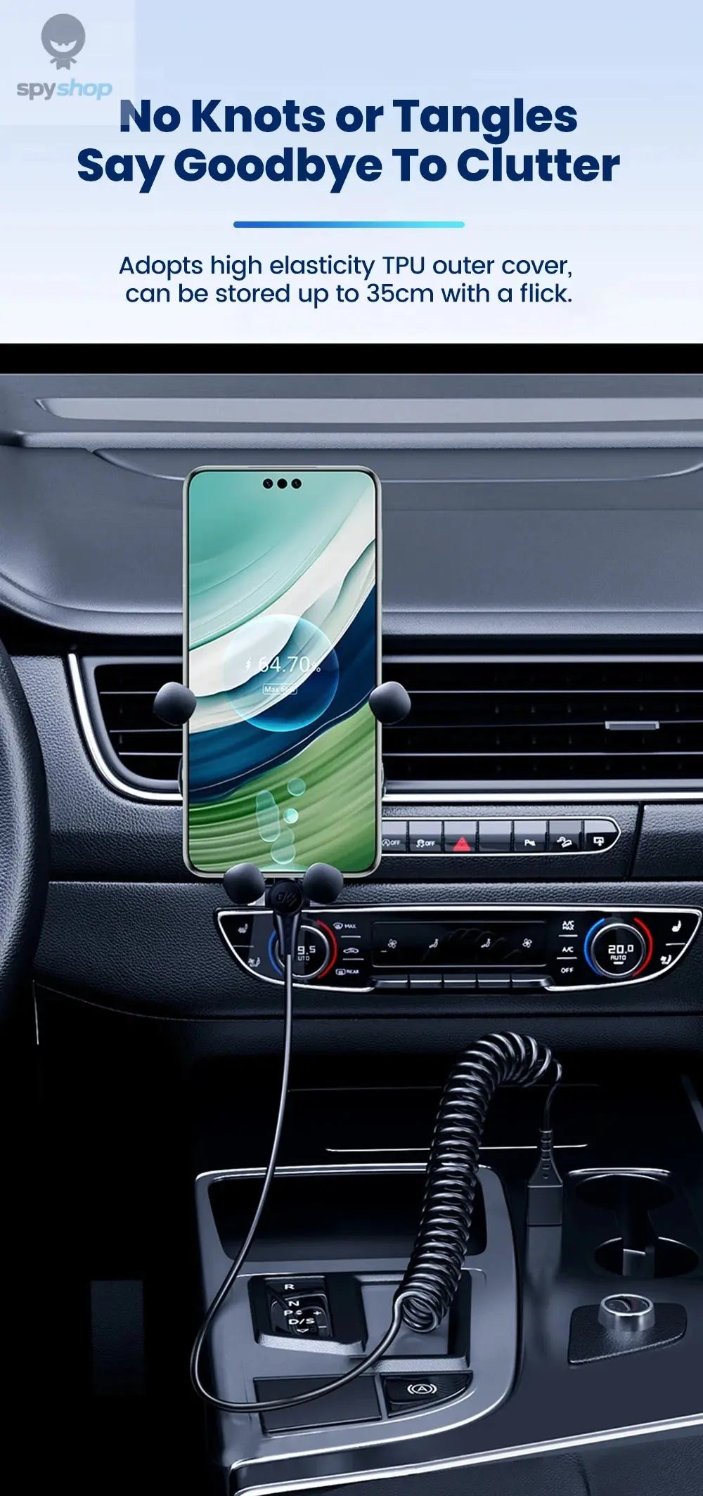 120W 3-in-1 Mobile phone fast charging data cable For iPhone Huawei Xiaomi Super fast charging spring retractable data cable Spy-shop.com