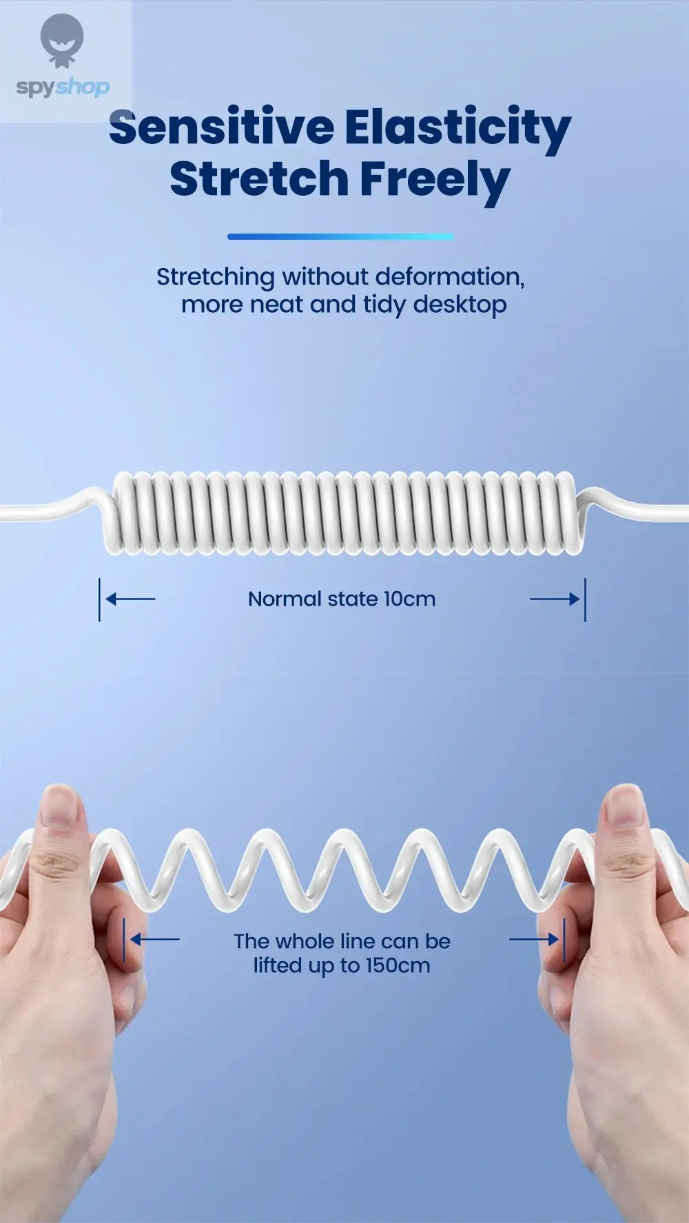 120W 3-in-1 Mobile phone fast charging data cable For iPhone Huawei Xiaomi Super fast charging spring retractable data cable Spy-shop.com