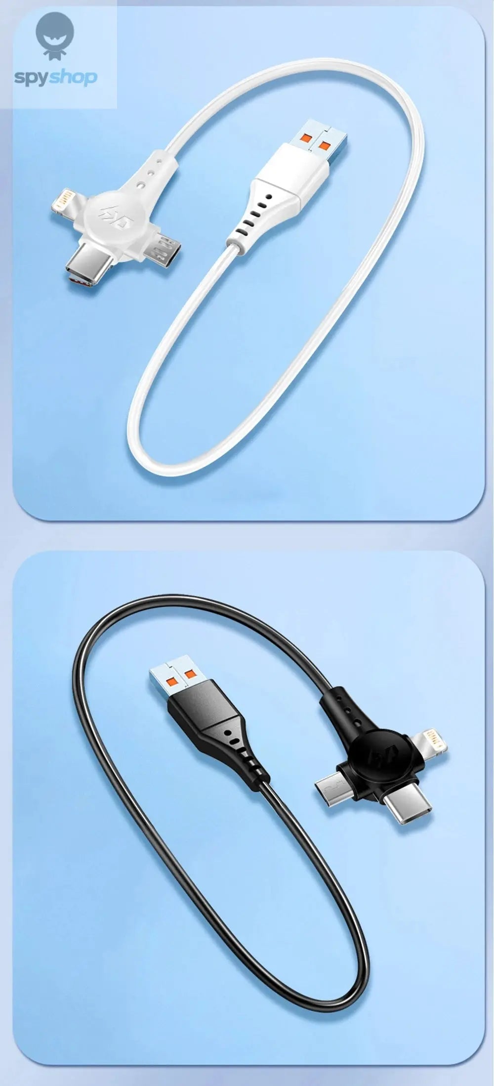120W 3-in-1 Mobile phone fast charging data cable For iPhone Huawei Xiaomi Super fast charging spring retractable data cable Spy-shop.com