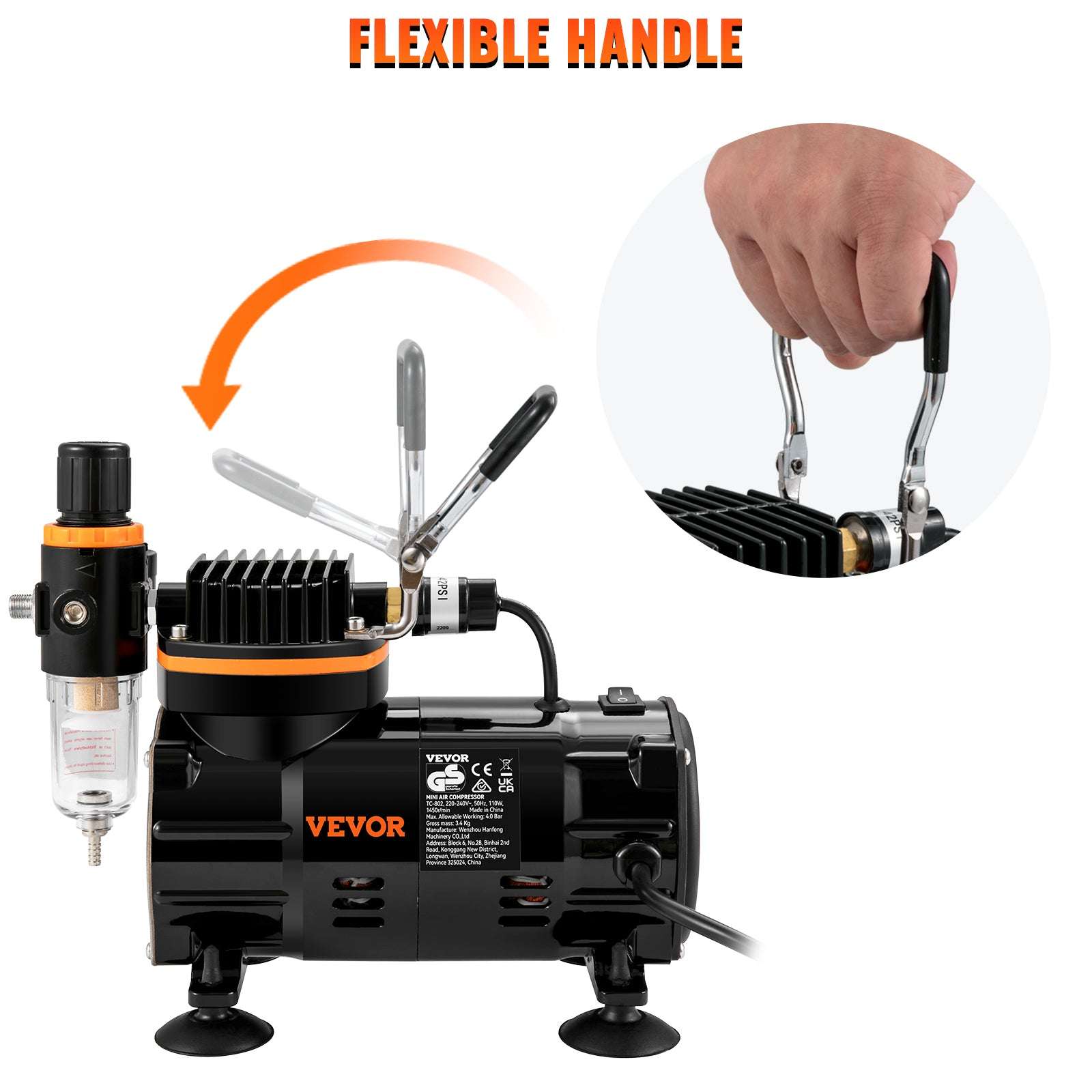 120W Dual-Action Airbrush Kit with Compressor for Art, Nails & DIY-spain