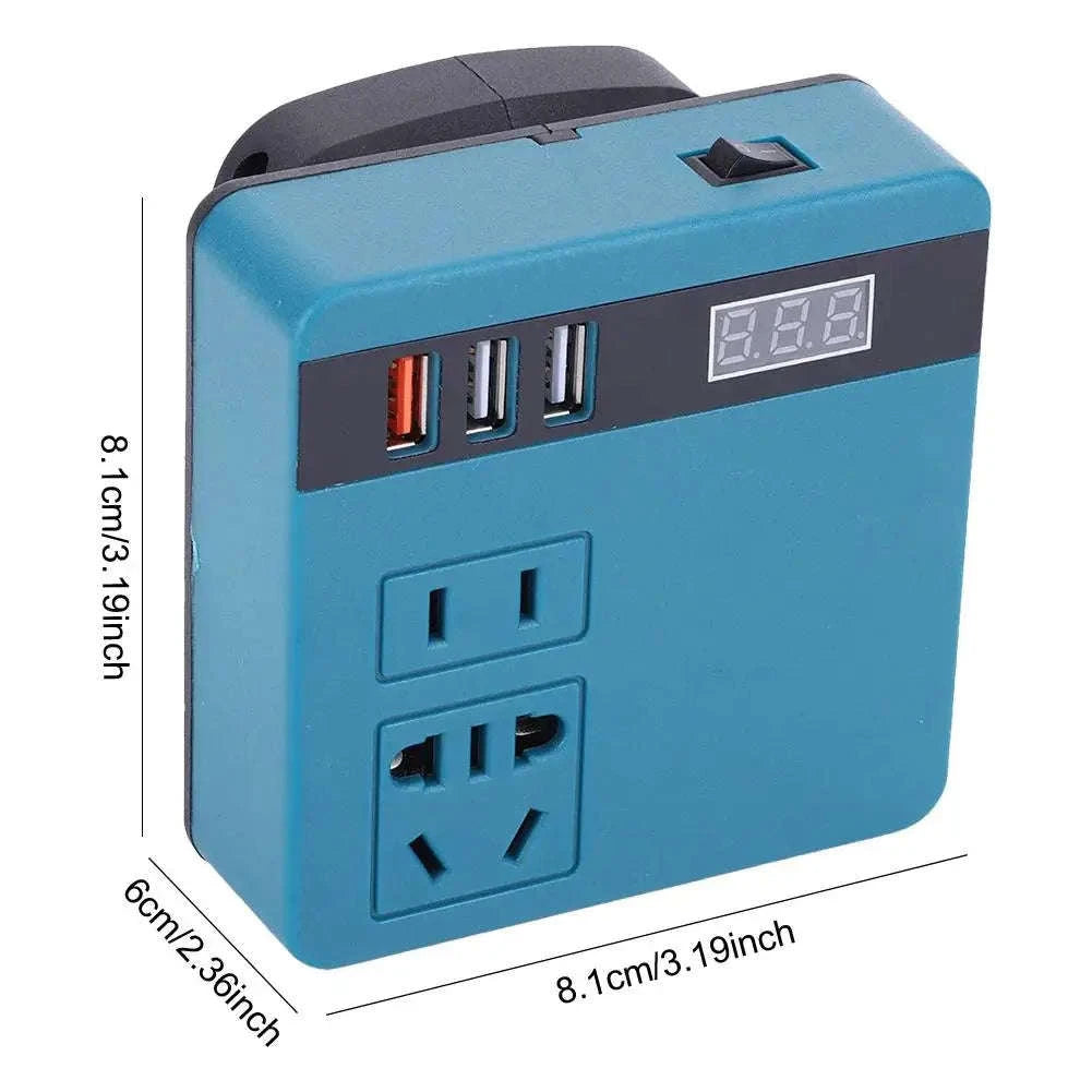 120W Electric Tool Battery Inverter DC 18V-21V to AC 220V-YELLOW