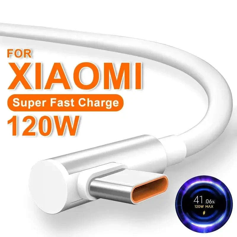 120W Fast Charger Cable for Xiaomi & Redmi-WHITE / 1m