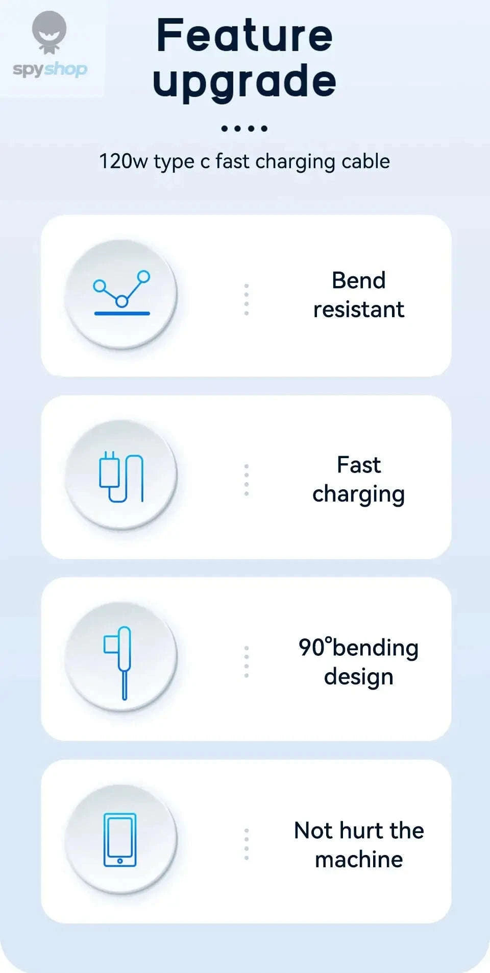 120W Fast Charger Cable for Xiaomi & Redmi-WHITE / 1m