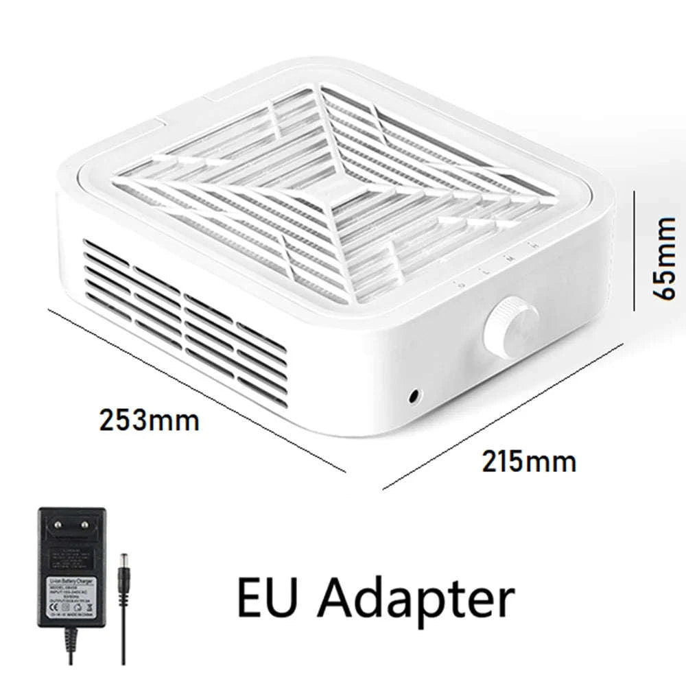 120W Nail Dust Collector with Adjustable Speed & Reusable Filter-FR-White / EU / france