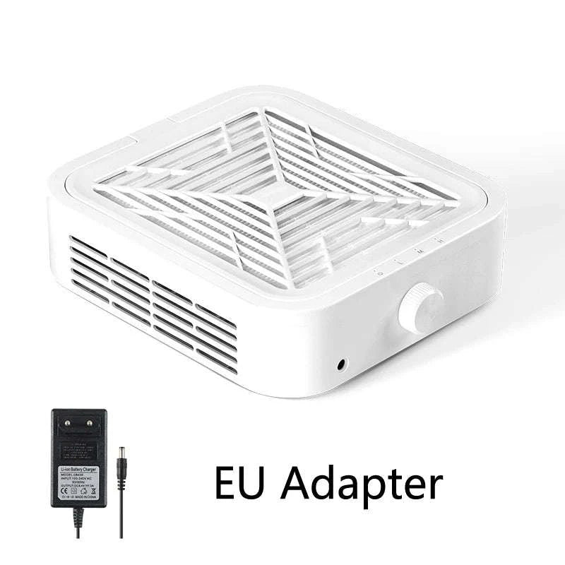 120W Nail Dust Collector with Adjustable Speed & Reusable Filter-FR-White / EU / france